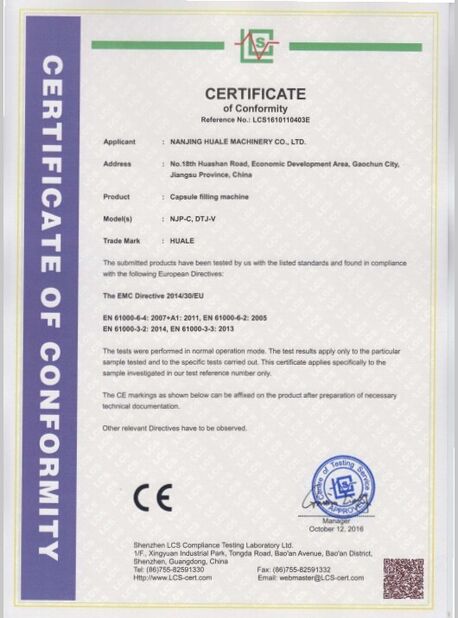 China WENZHOU HUALE MACHINERY CO.,LTD certificaten